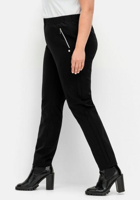 sheego Schmale Hose mit Stretchbund, aus Scuba-Qualität - schwarz sheego Kostenlose Rückgabe
