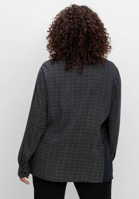 sheego Bluse mit Print und elastischen Einsätzen - schwarz gemustert sheego Begrenzte Freigabe