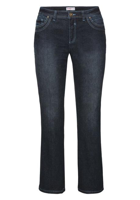 sheego Bootcut-Jeans mit Used-Effekten - dark blue Denim sheego Zeitbegrenzte Promotion