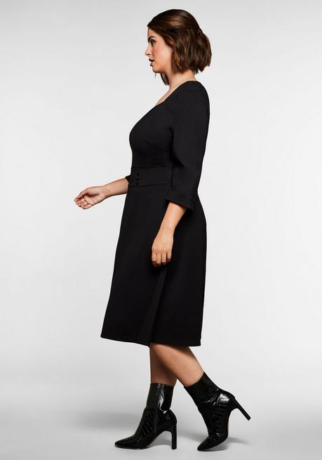 sheego by Joe Browns Jerseykleid mit Herzausschnitt und Taillenband - schwarz sheego Bis zu 50% Rabatt