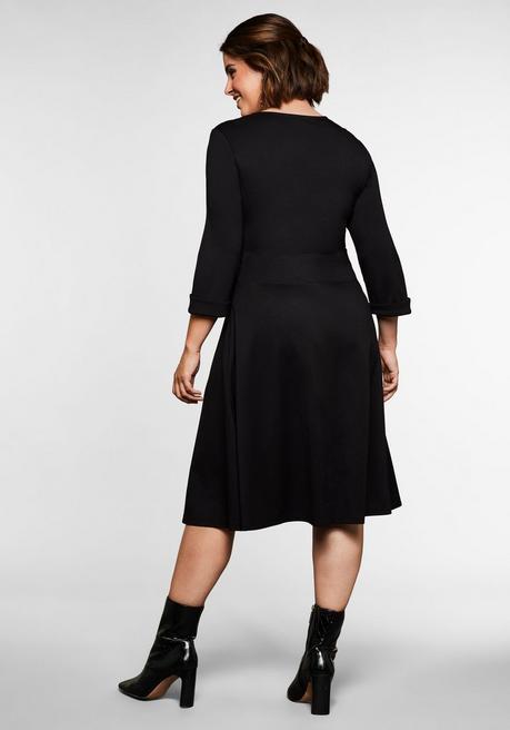 sheego by Joe Browns Jerseykleid mit Herzausschnitt und Taillenband - schwarz sheego Bis zu 50% Rabatt