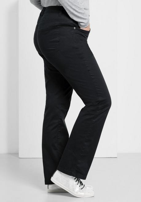 sheego Gerade Hose aus Baumwoll-Twill - schwarz sheego Nur für heute