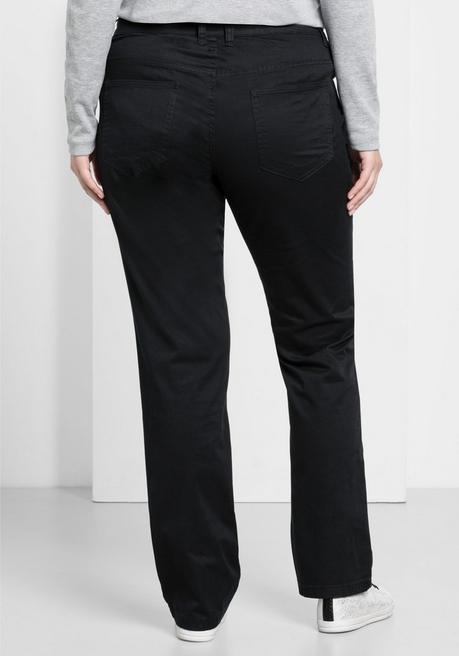 sheego Gerade Hose aus Baumwoll-Twill - schwarz sheego Nur für heute