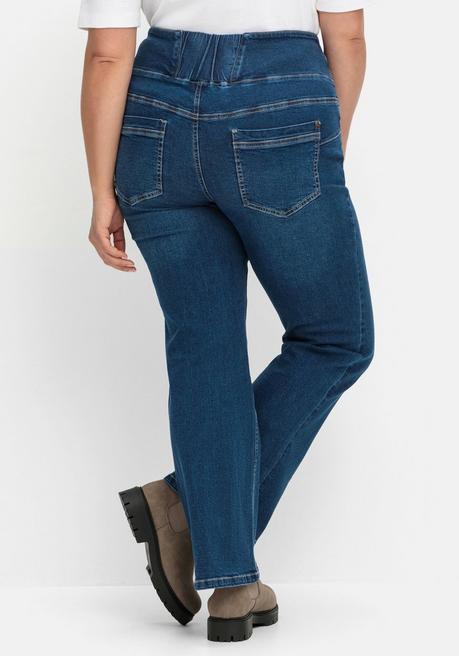 sheego Bootcut-Jeans mit hohem Bund, im Curvy-Schnitt ANNE - dark blue Denim sheego Sonderangebot der Fabrik