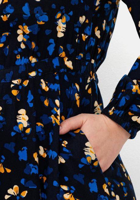 sheego Kleid mit Blumendruck, aus Viskose-Twill - tiefblau gemustert sheego Kostenloser Versand international