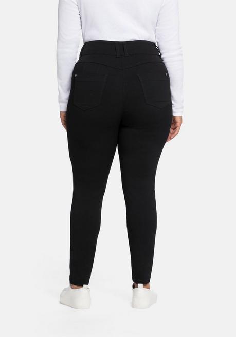 sheego Skinny Hose mit High-Waist-Bund, superelastisch - schwarz sheego Fabrikladen