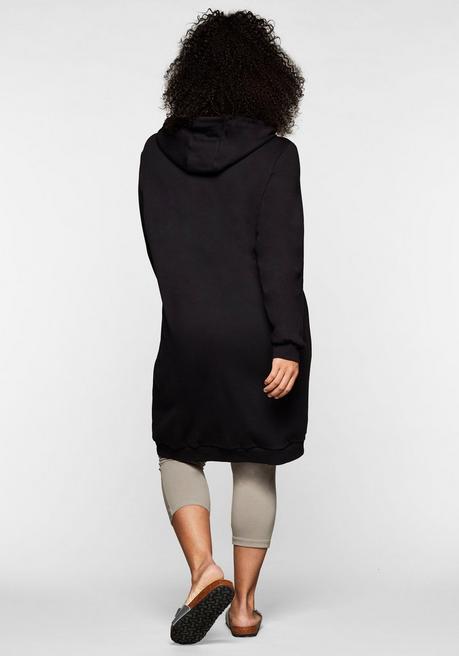 sheego Shirtkleid mit Kapuze und Kängurutasche - schwarz sheego Speichern exportieren