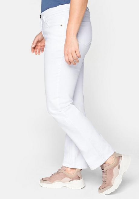 sheego Gerade Jeans mit Used-Effekten - white Denim sheego Angebote