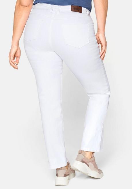 sheego Gerade Jeans mit Used-Effekten - white Denim sheego Angebote