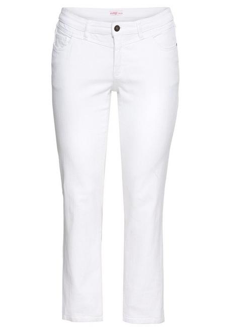 sheego Gerade Jeans mit Used-Effekten - white Denim sheego Angebote
