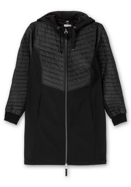 sheego Softshellmantel mit Kapuze, im Materialmix - schwarz sheego im Angebot