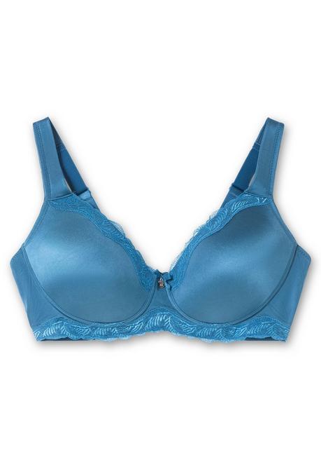 sheego Spitzen-BH ohne Bügel, mit wattierten Cups - blau sheego Top Angebot