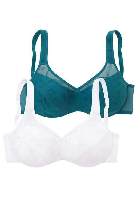 PETITE FLEUR Doppelpack Minimizer-BHs mit unterlegten Cups - petrol+weiß sheego Wochenangebot