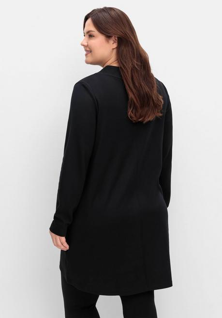 sheego Longshirt aus Interlock, im Vokuhila-Schnitt - schwarz sheego Nur für heute