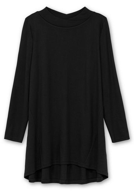 sheego Longshirt aus Interlock, im Vokuhila-Schnitt - schwarz sheego Nur für heute