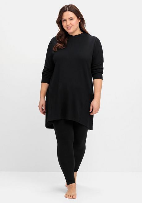 sheego Longshirt aus Interlock, im Vokuhila-Schnitt - schwarz sheego Nur für heute