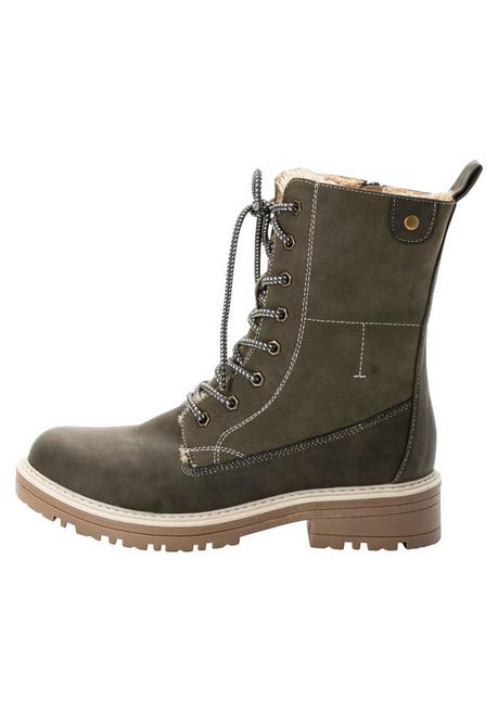 sheego Schnürboots mit seitlichem Reißverschluss - oliv sheego Vierteljährliche Förderung