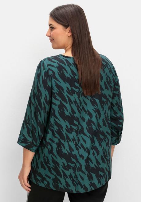 sheego Tunika mit 3/4-Ärmeln und Alloverprint - schwarz gemustert sheego Discount Store für neue Produkte