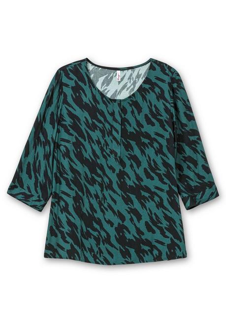 sheego Tunika mit 3/4-Ärmeln und Alloverprint - schwarz gemustert sheego Discount Store für neue Produkte