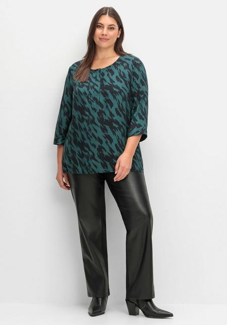 sheego Tunika mit 3/4-Ärmeln und Alloverprint - schwarz gemustert sheego Discount Store für neue Produkte