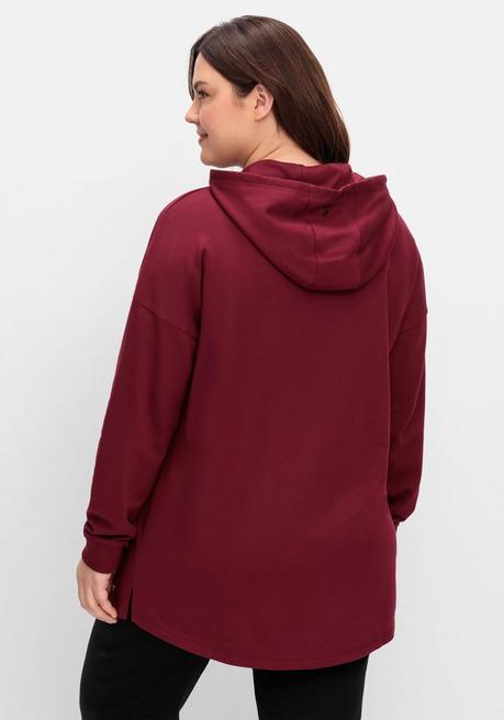 sheego Sweatshirt mit Kapuze, in Oversizeform - weinrot sheego Clearance-Verkauf