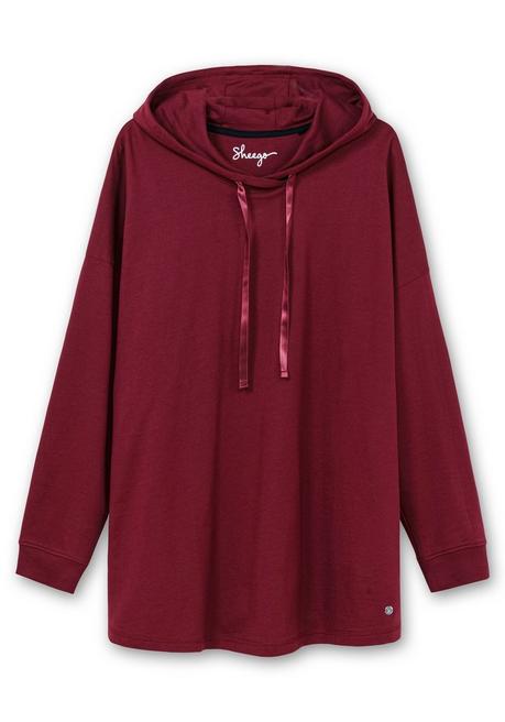 sheego Sweatshirt mit Kapuze, in Oversizeform - weinrot sheego Clearance-Verkauf