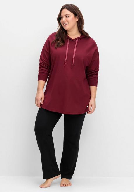sheego Sweatshirt mit Kapuze, in Oversizeform - weinrot sheego Clearance-Verkauf
