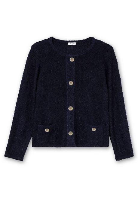 sheego Kurze Strickjacke aus weichem Bouclé - tiefblau sheego Begrenzt auf 3 Tage