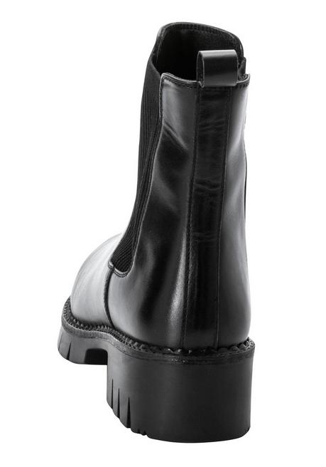 sheego Chelsea-Boots mit stark profilierter Sohle, aus Leder - schwarz sheego Im Verkauf