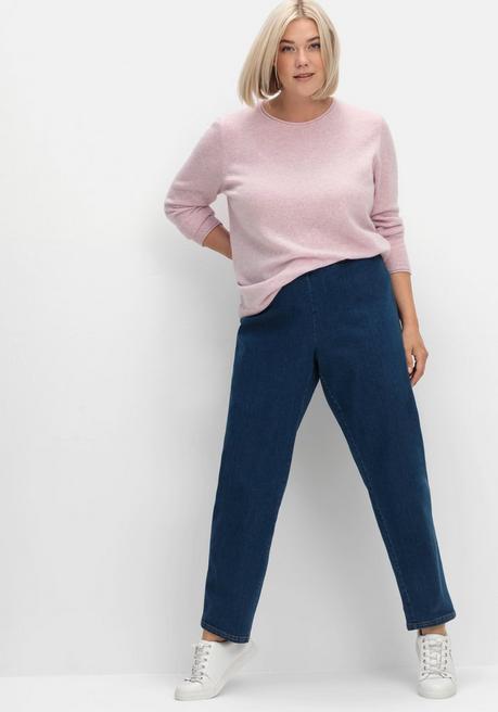 sheego Jeans in Karottenform, mit Stretchbund - dark blue Denim sheego zollfrei