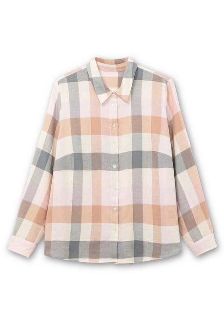 sheego Flanellbluse im Karomuster - rosé gemustert sheego Rabatte dieses Monats