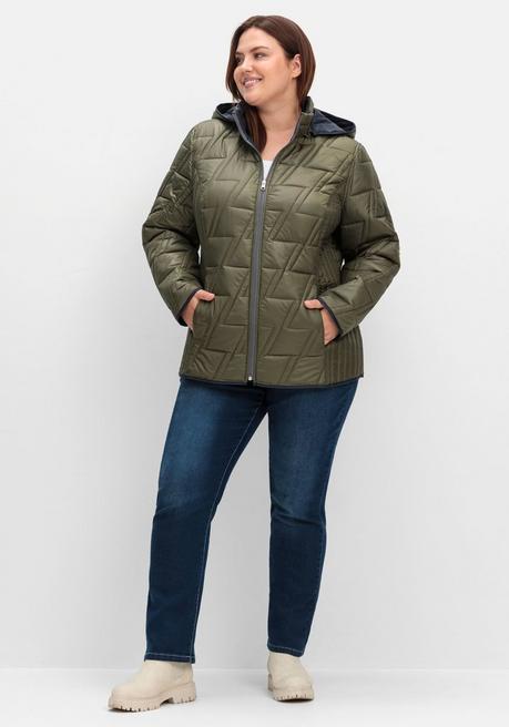 sheego Wendesteppjacke mit Kapuze und Stehkragen - khaki sheego 2025