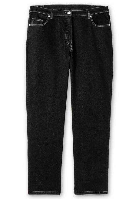 sheego Gerade Jeans mit seitlichem Stretchbund - black Denim sheego Auslauf