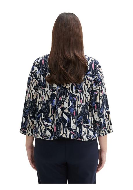 TOM TAILOR Plus Tunika mit Allovermuster und Stretch-Saumbund - marine gemustert sheego im Angebot