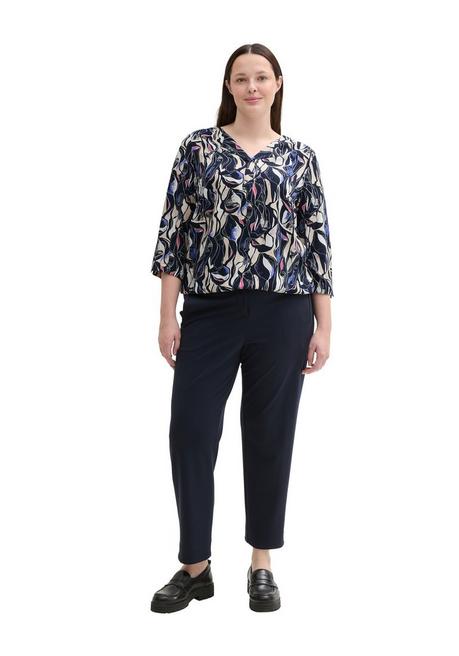 TOM TAILOR Plus Tunika mit Allovermuster und Stretch-Saumbund - marine gemustert sheego im Angebot