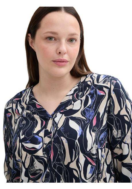 TOM TAILOR Plus Tunika mit Allovermuster und Stretch-Saumbund - marine gemustert sheego im Angebot