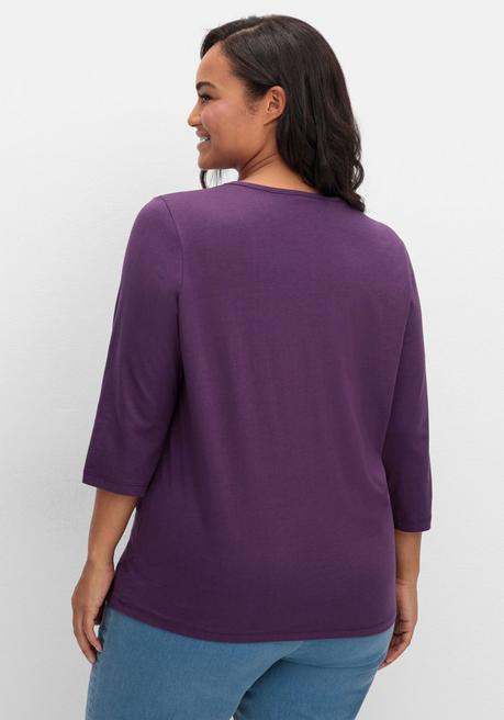 sheego 3/4-Arm-Shirt mit Glitzerstein-Applikation - traube sheego Meist gekauft