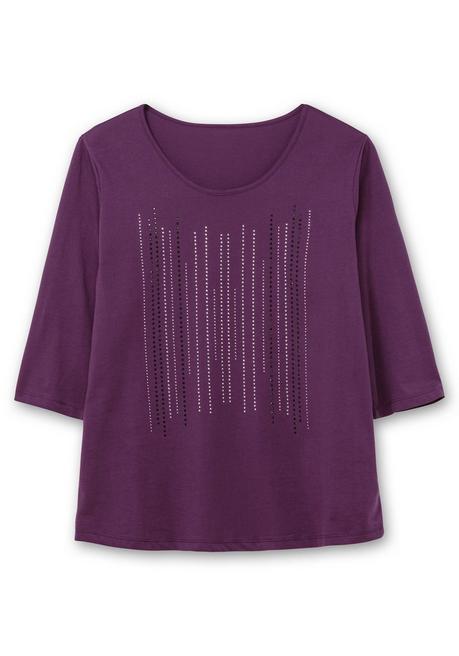 sheego 3/4-Arm-Shirt mit Glitzerstein-Applikation - traube sheego Meist gekauft