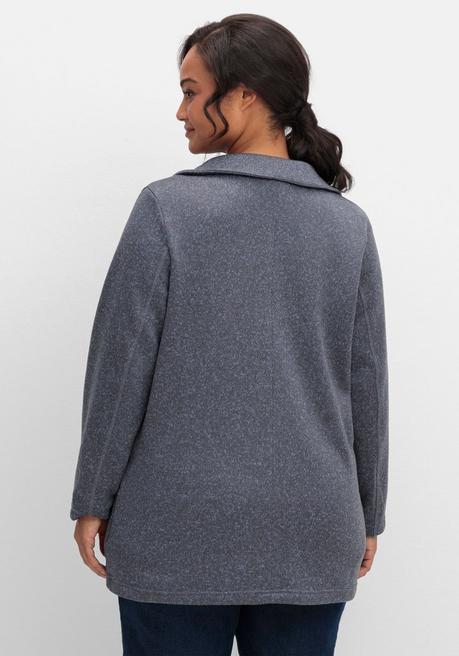 sheego Jacke aus meliertem Strickfleece - taubenblau sheego Blitzverkäufe
