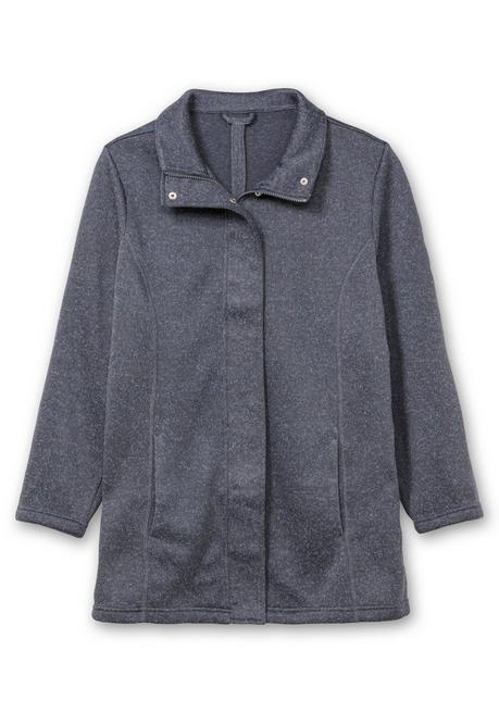 sheego Jacke aus meliertem Strickfleece - taubenblau sheego Blitzverkäufe