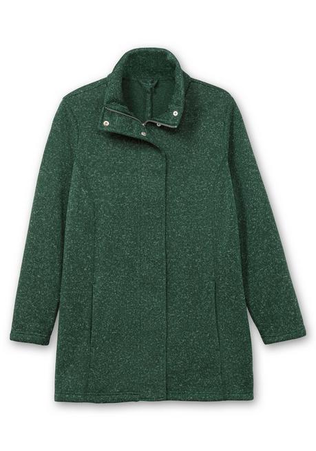 sheego Jacke aus meliertem Strickfleece - moosgrün sheego Kostenloser Versand
