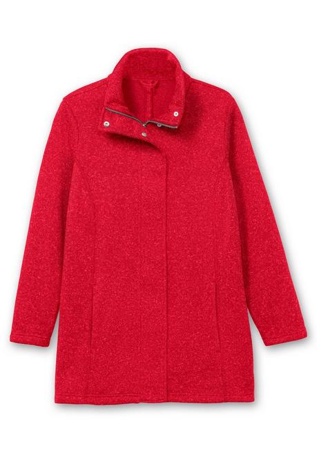 sheego Jacke aus meliertem Strickfleece - rot sheego Limitierter Zeitrabatt