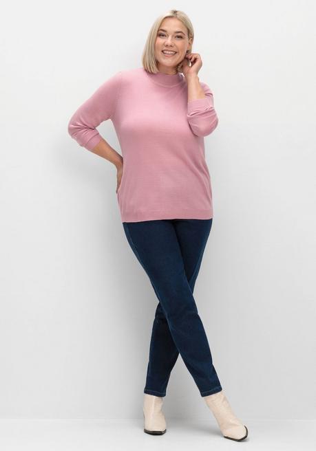 sheego Extraweicher Pullover mit Stehkragen - rosé sheego Rabatt