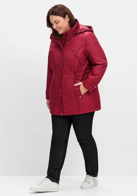 sheego Steppjacke mit Tunnelzug in der Taille - weinrot sheego Großer Ausverkauf