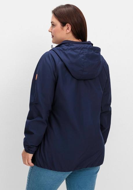sheego Kapuzenjacke aus Microfaser, mit Kontrastdetails - marine sheego Online Shopping