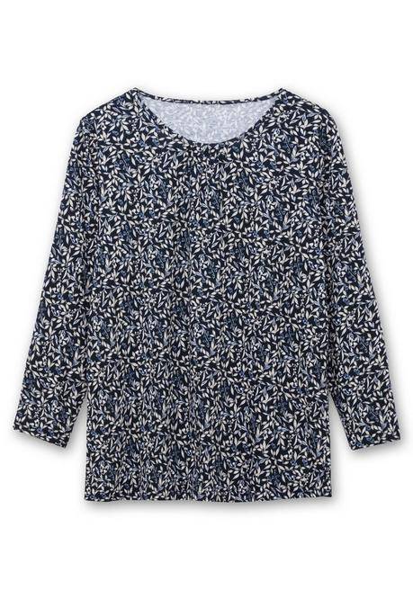 sheego Langarmshirt aus Jersey mit Minimalprint - marine gemustert sheego Preisnachlass
