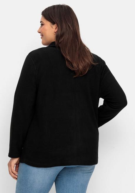 sheego Kuschelige Fleecejacke mit Reißverschluss - schwarz sheego Osterangebot