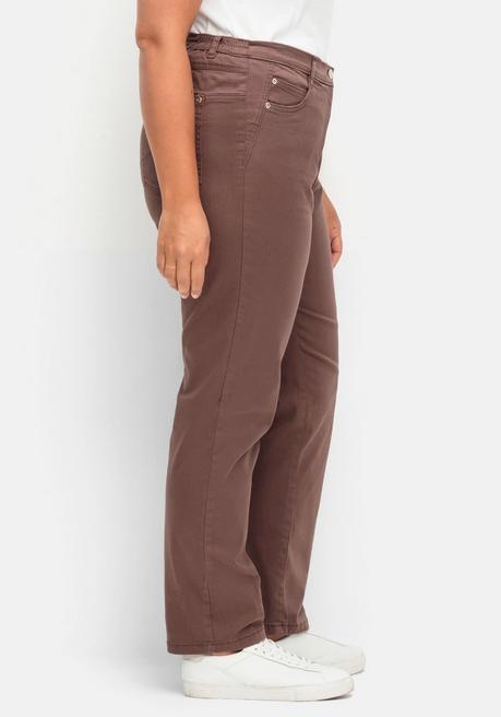 sheego Gerade Stretch-Jeans mit Komfortbund - braun sheego Heißer Verkauf