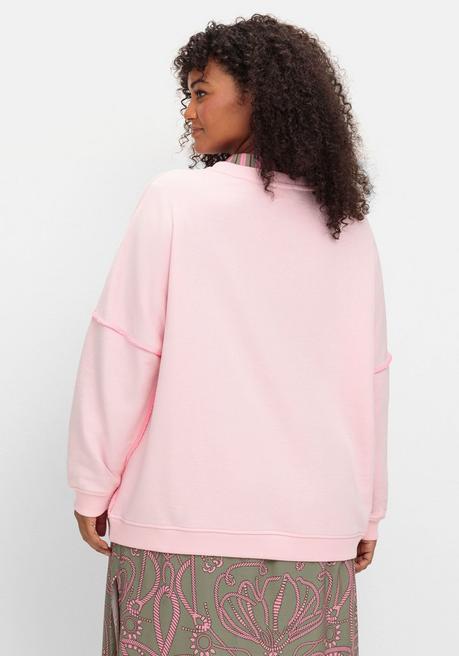 sheego loves miss goodlife Sweatshirt mit Frontprint und Rundhalsausschnitt - pastellflieder bedruckt sheego Top Angebot