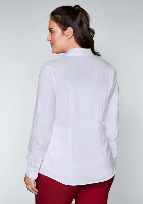 sheego Bluse in leicht tailliertem Schnitt, mit Stretchanteil - weiß sheego Neueste Mode